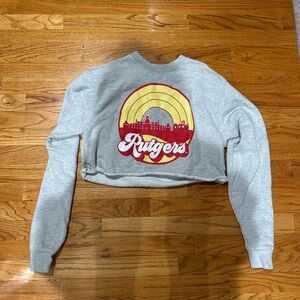Rutgers university cropped crewneck